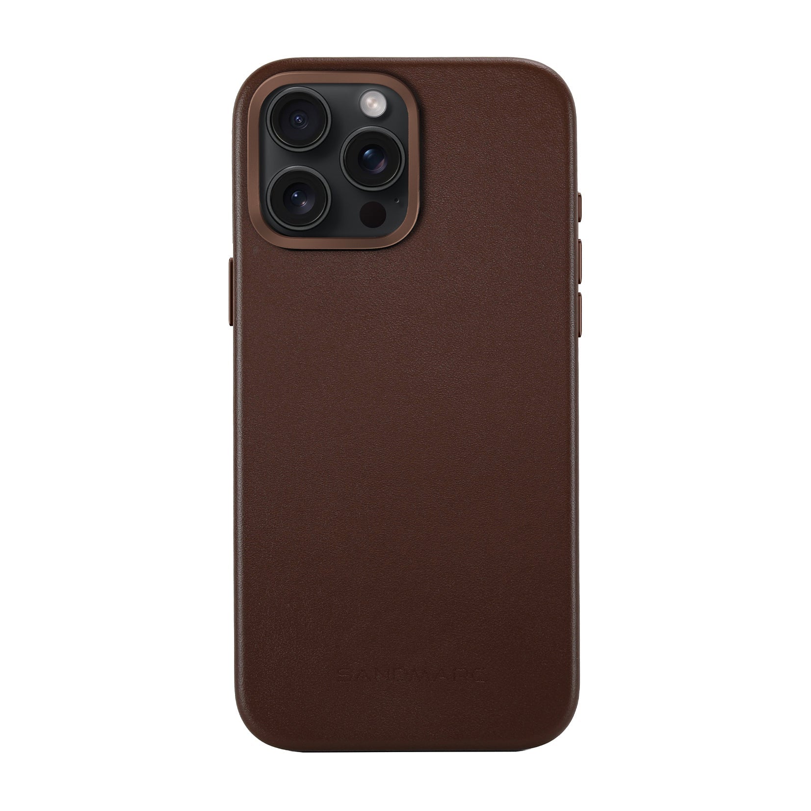 iPhone 16 Pro Max Minimal Leather Case | Brown (works with MagSafe) - SANDMARC