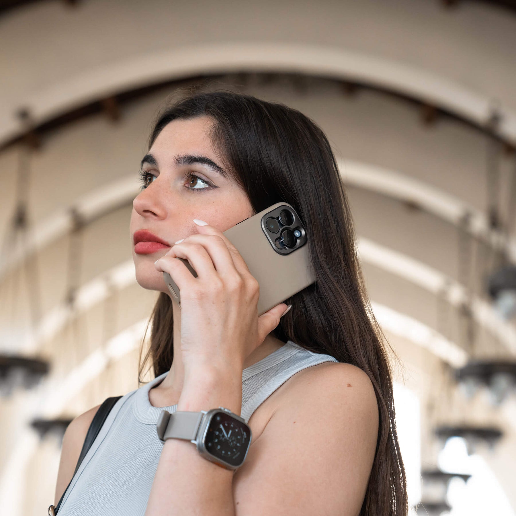 Pro Leather Case - iPhone 15 Pro - Sand