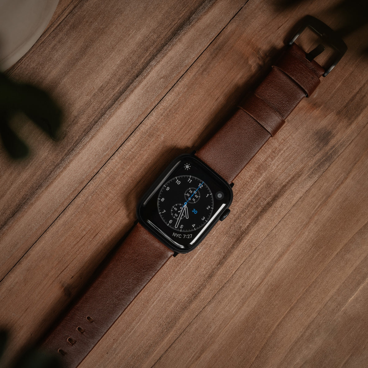 Apple Watch Series 9 Leather Band #color_brown