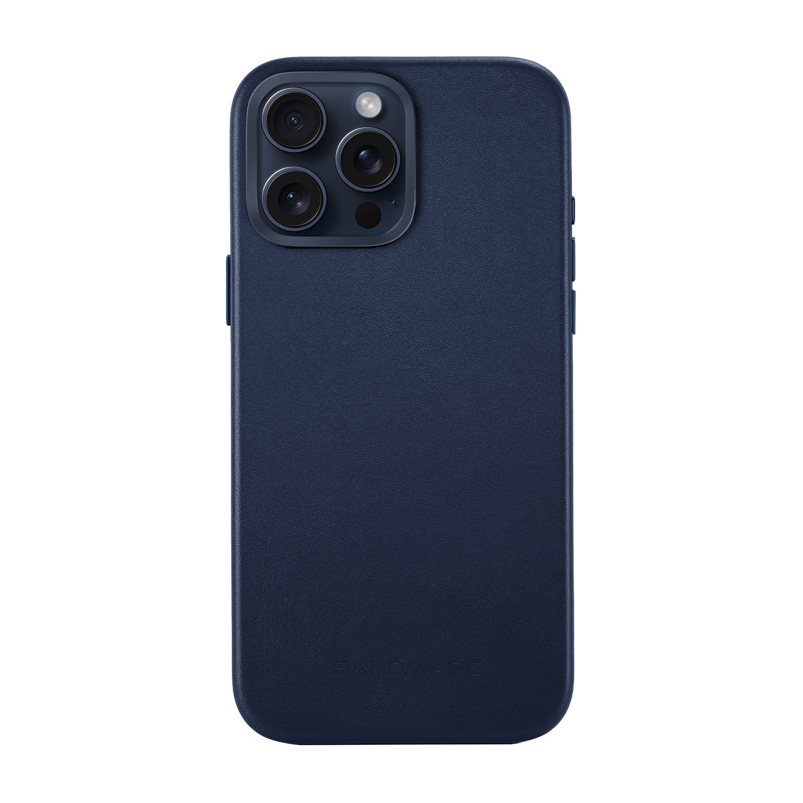 iPhone 15 Pro Max Minimal Leather Case | Navy (works with MagSafe) - SANDMARC 
