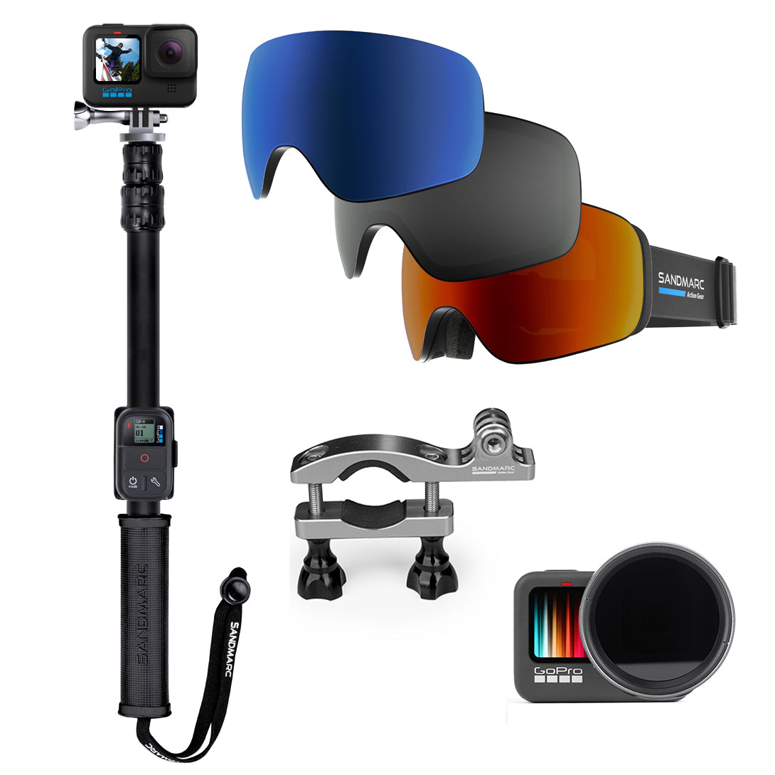 Ski & Snow Edition - Goggles, GoPro Pole, Variable ND Filter & Ski Pole  Mount