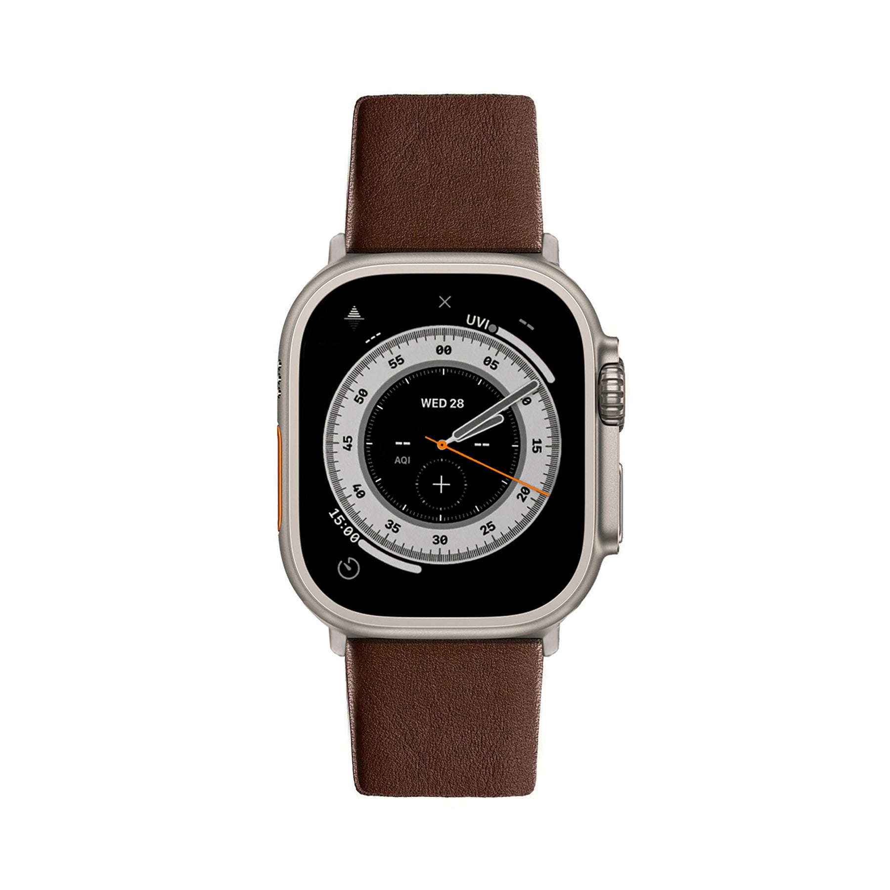 Nomad Black Modern Leather Strap - For Apple Watch Ultra 49mm