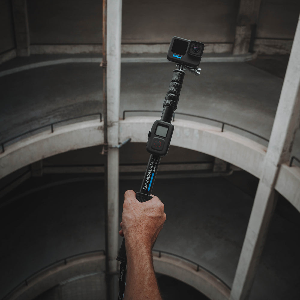 SANDMARC Pole - Compact Edition: 25-64 cm selfie stick voor GoPro Hero 8, Max, 7, Osmo Action, Hero 6, Hero 5, 4, Session, 3 , 3, 2, HD camera's - telescoopstang waterdicht