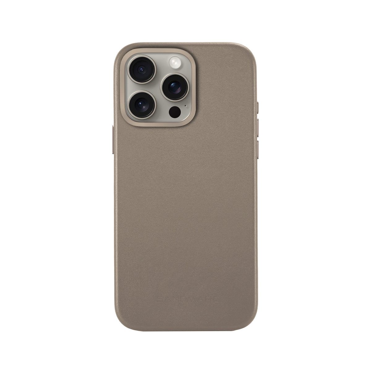 iPhone 15 Pro Minimal Leather Case | Sand (works with MagSafe) - SANDMARCED