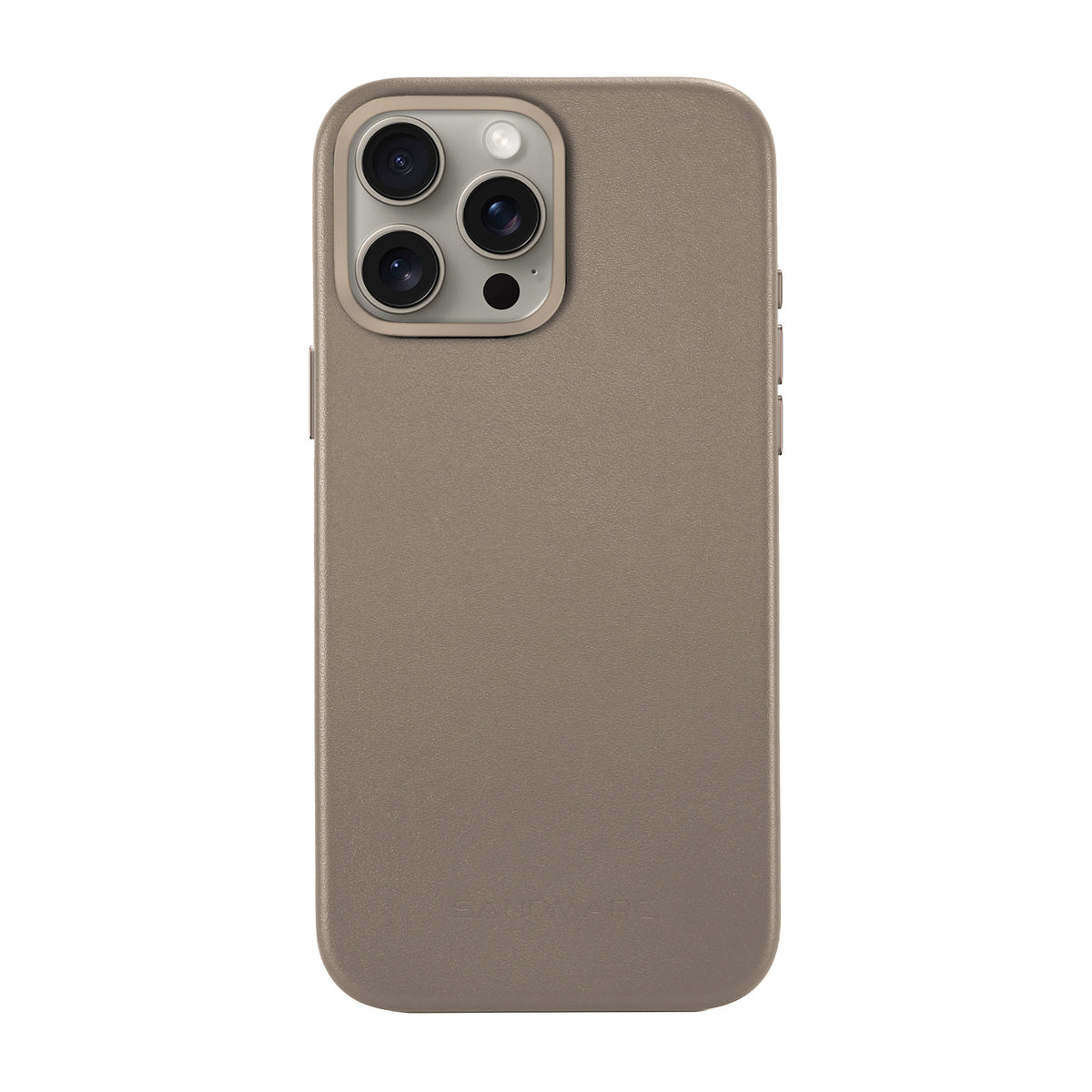iPhone 15 Pro Max Minimal Leather Case | Sand (works with MagSafe) - SANDMARC