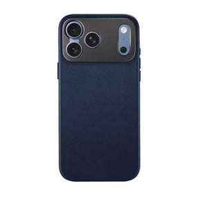 Pro Leather Case Navy - iPhone 18 Pro Max - Side Profile on clean white background