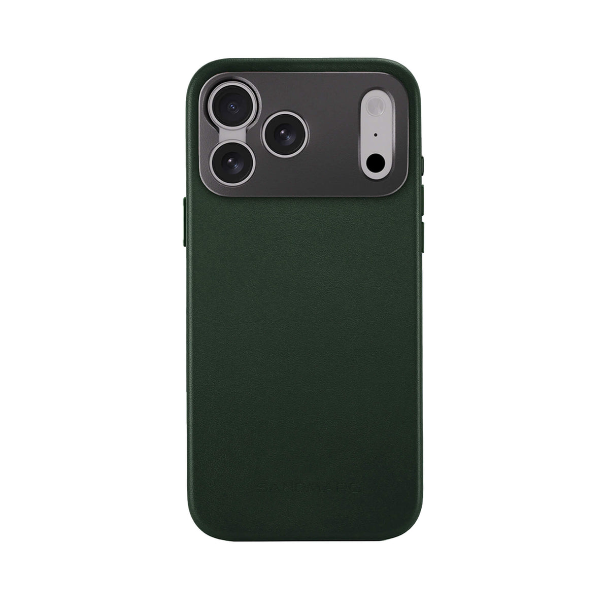 iPhone 18 Pro Leather Case - Forest Green - MagSafe Compatible - SANDMARC - On Clean White Background