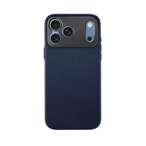 Pro Leather Case Navy - iPhone 18 Pro Max - Side Profile on clean white background