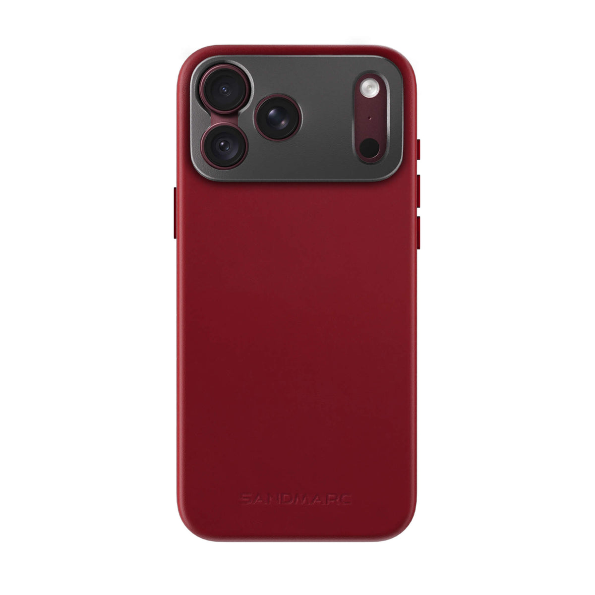 iPhone 18 Pro Max Leather Case - Red - MagSafe Compatible - SANDMARC - On Clean White Background