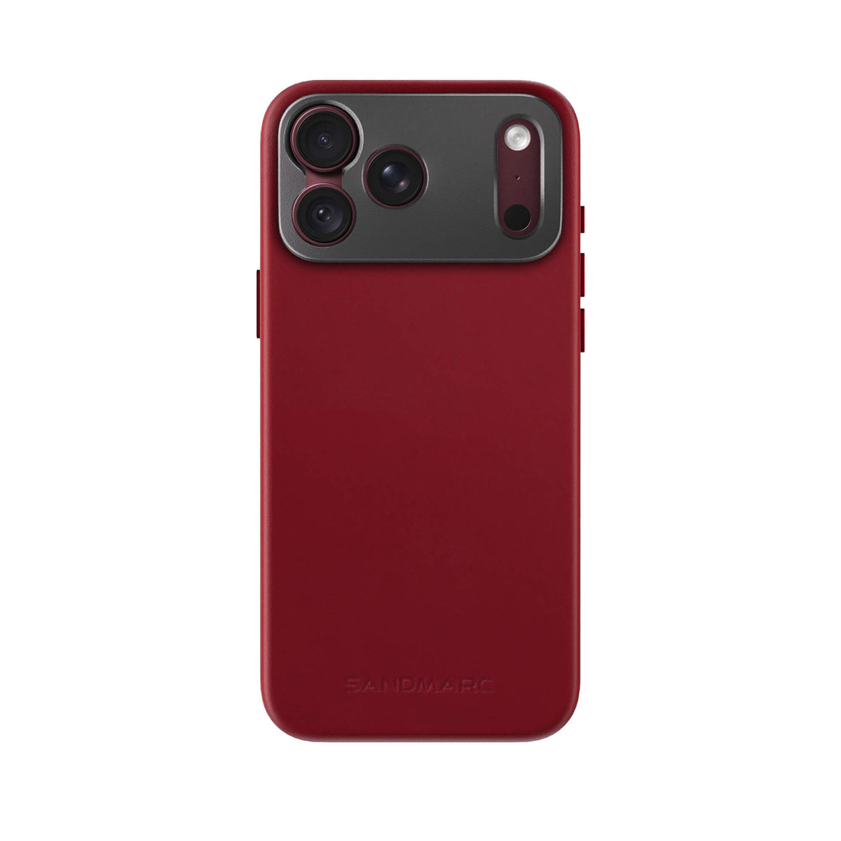 iPhone 18 Pro Leather Case - Red - MagSafe Compatible - SANDMARC - On Clean White Background