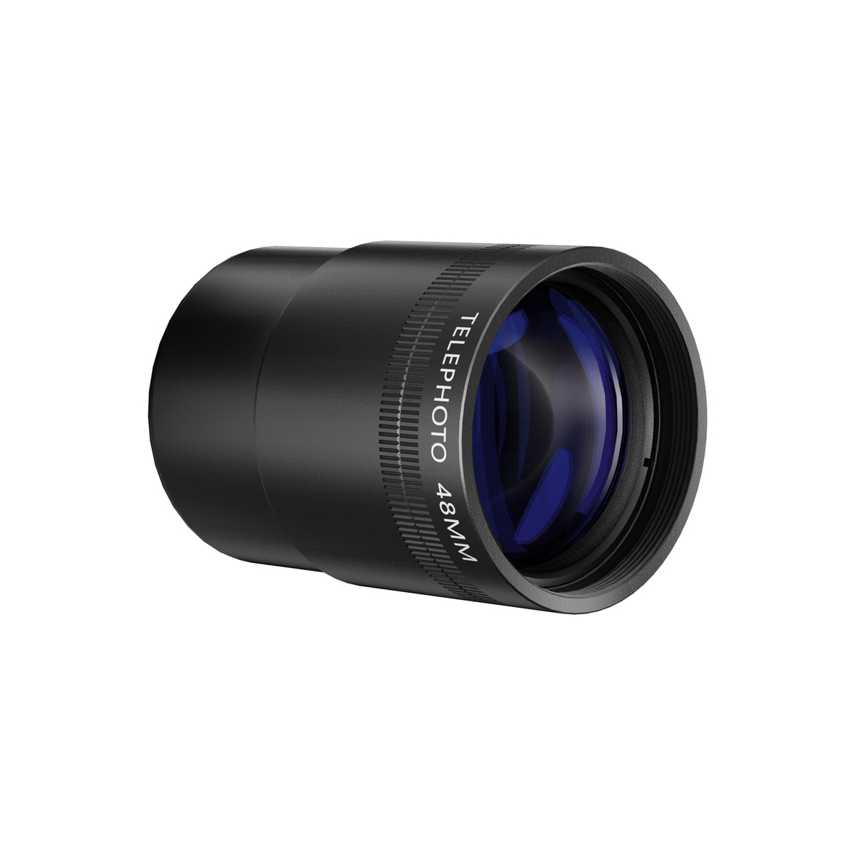 SANDMARCED Telephoto Tetraprism 48mm Lens only in white background at 45 degree angle.