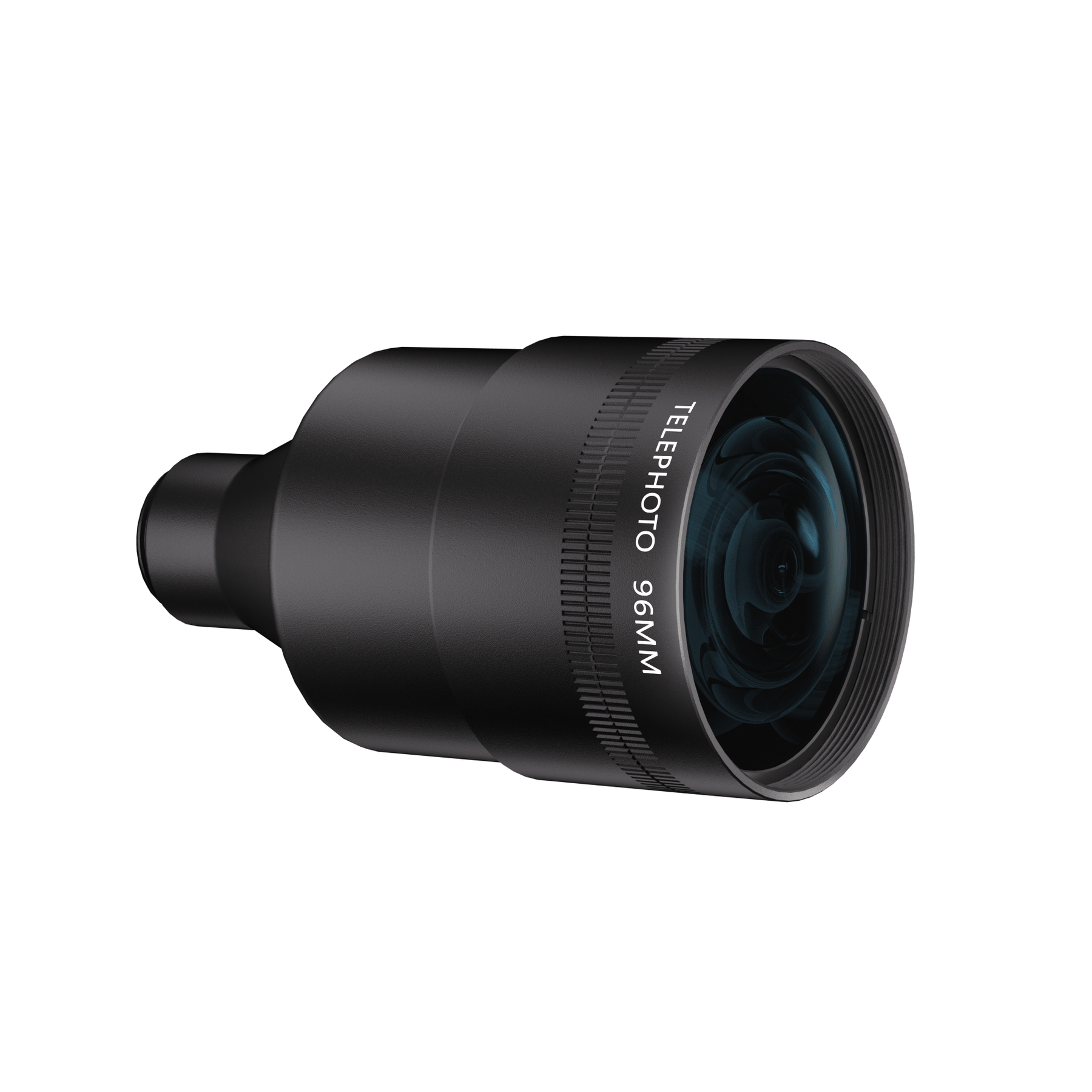 Telephoto 96mm Lens only on clean studio background