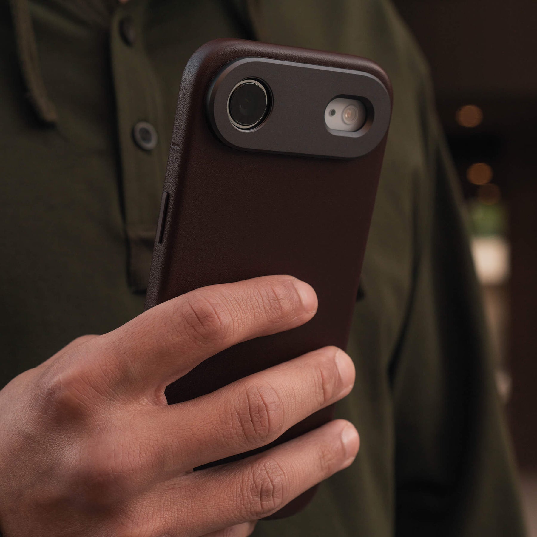iPhone Air Leather Case - Brown