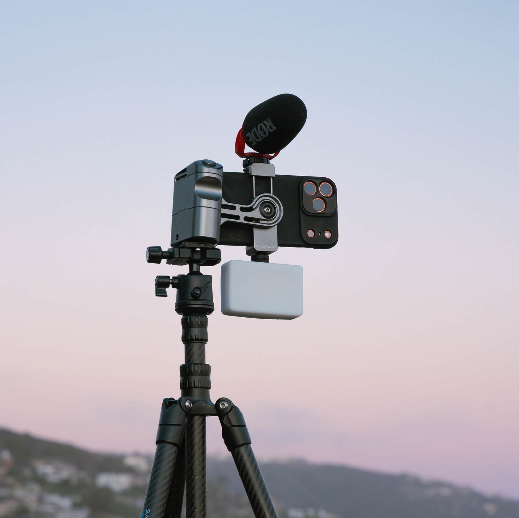 Prolight attached to SANDMARC Creator Grip and Carbon Tripod