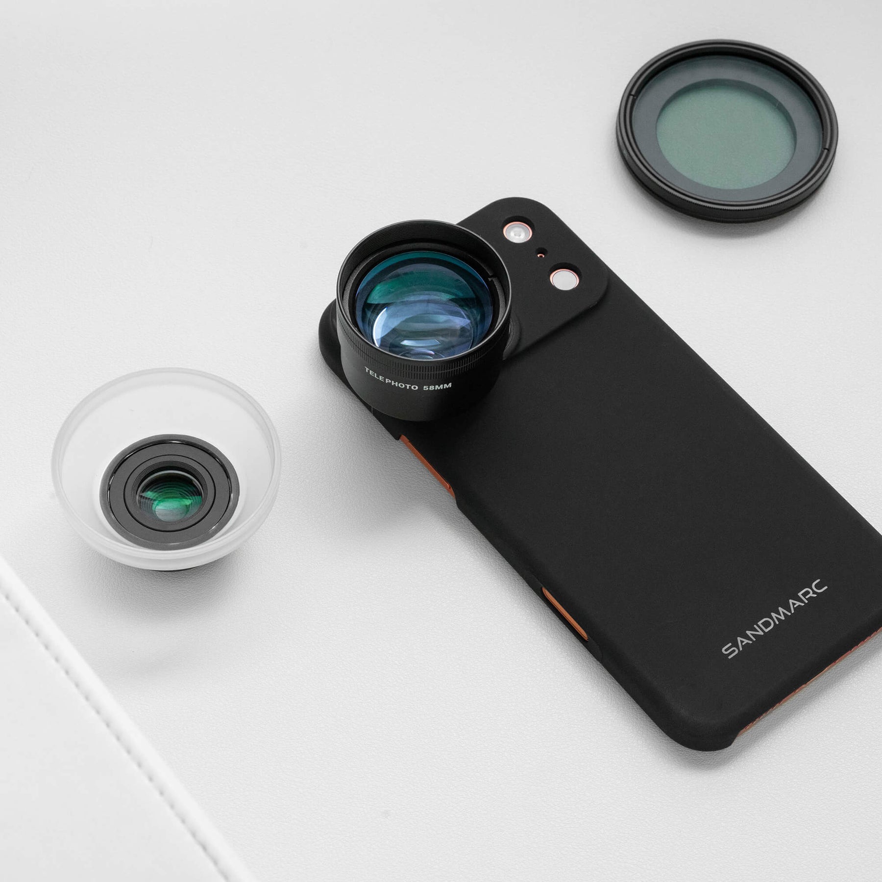 Drama Filter, Macro Lens, and Telephoto Lens