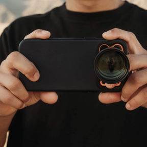 Telephoto 96mm Lens for iPhone on clean studio background