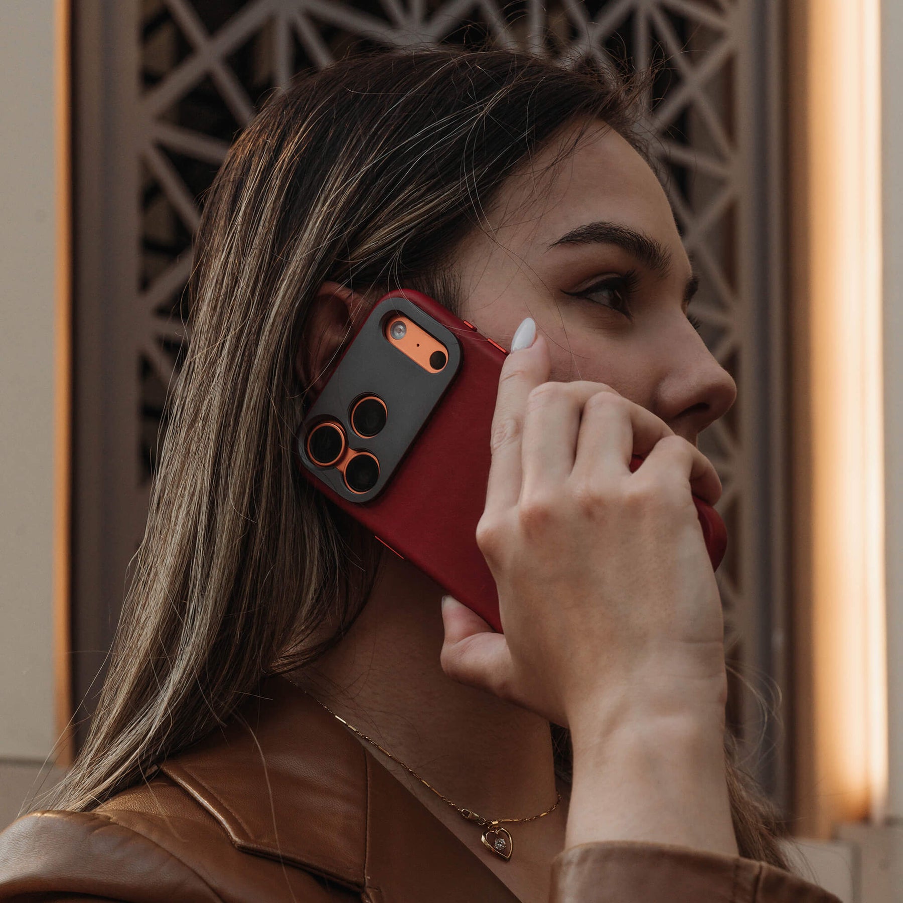 iPhone 17 Pro Leather Case | Red iPhone 17 Pro Leather Case | Red