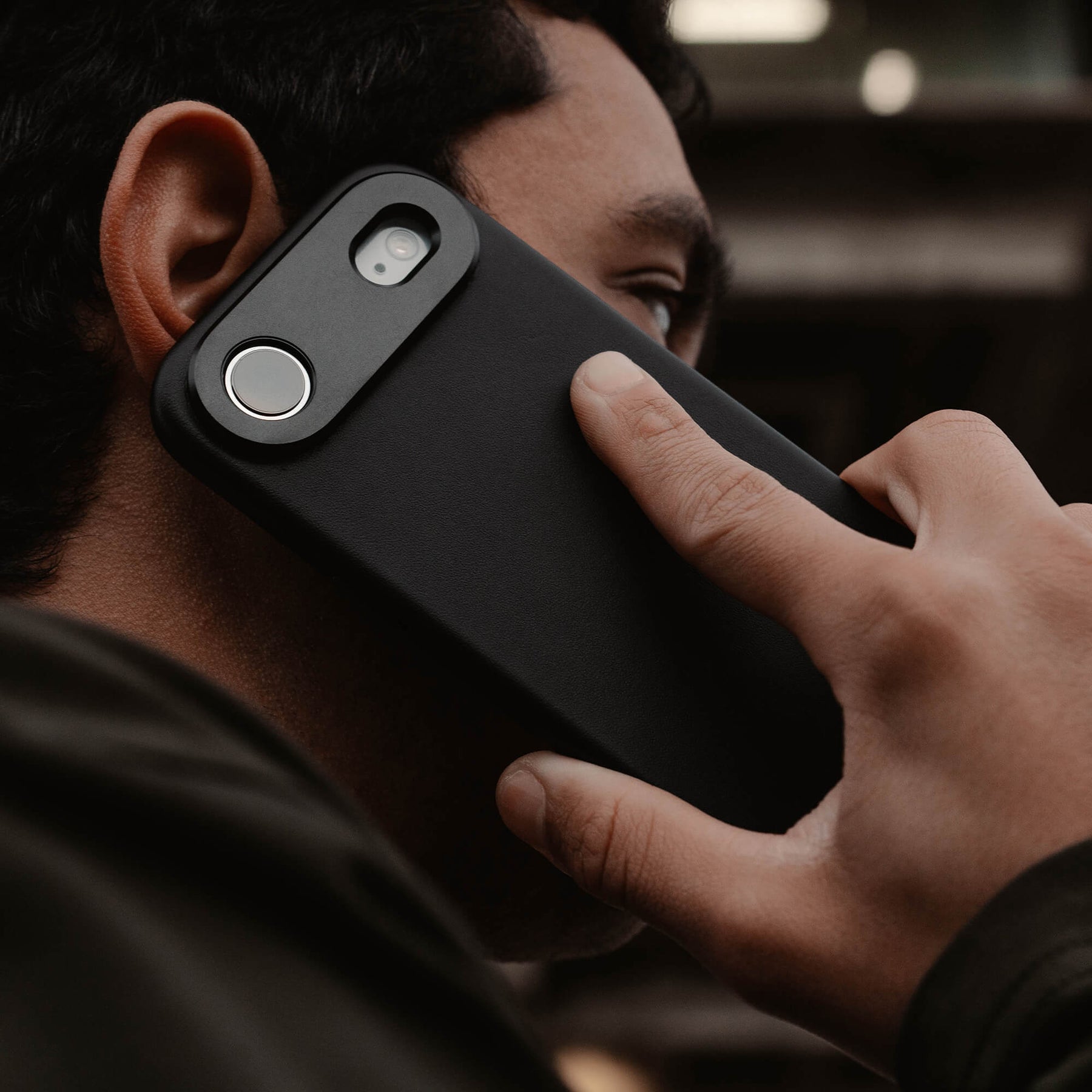 iPhone Air Black Leather Case - SANDMARC