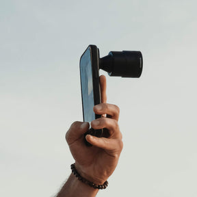 Telephoto 96mm Lens for iPhone on clean studio background