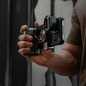 Creator Grip attached to iPhone and SANDMARC Prolight and Carbon Tripod