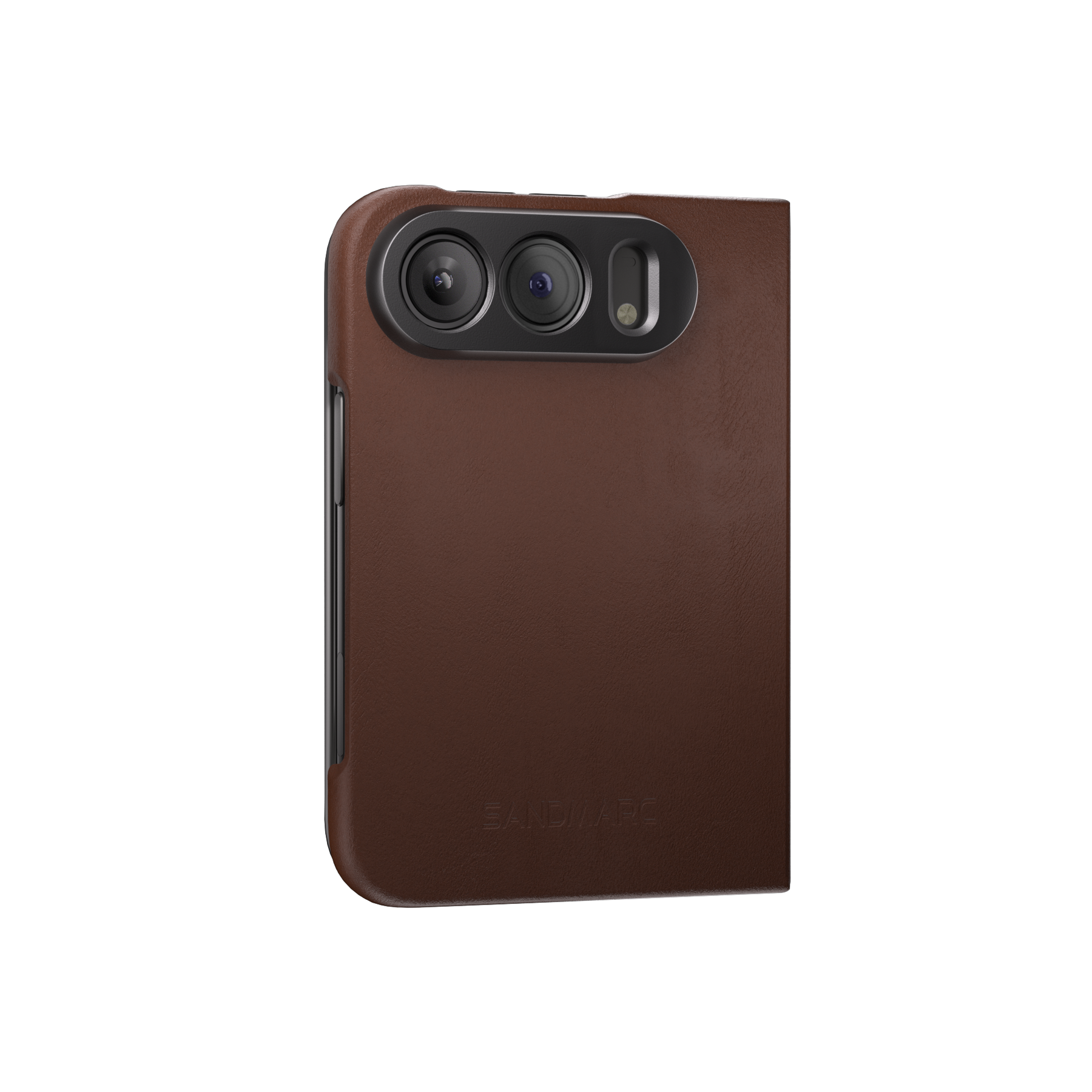 iPhone Duo Leather Case - Brown - MagSafe Compatible - SANDMARC - On Clean White Background