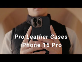 Pro Leather Case - iPhone 15 Pro - Navy (MagSafe Compatible)