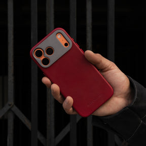 iPhone 17 Pro Max Red Leather Case - SANDMARC