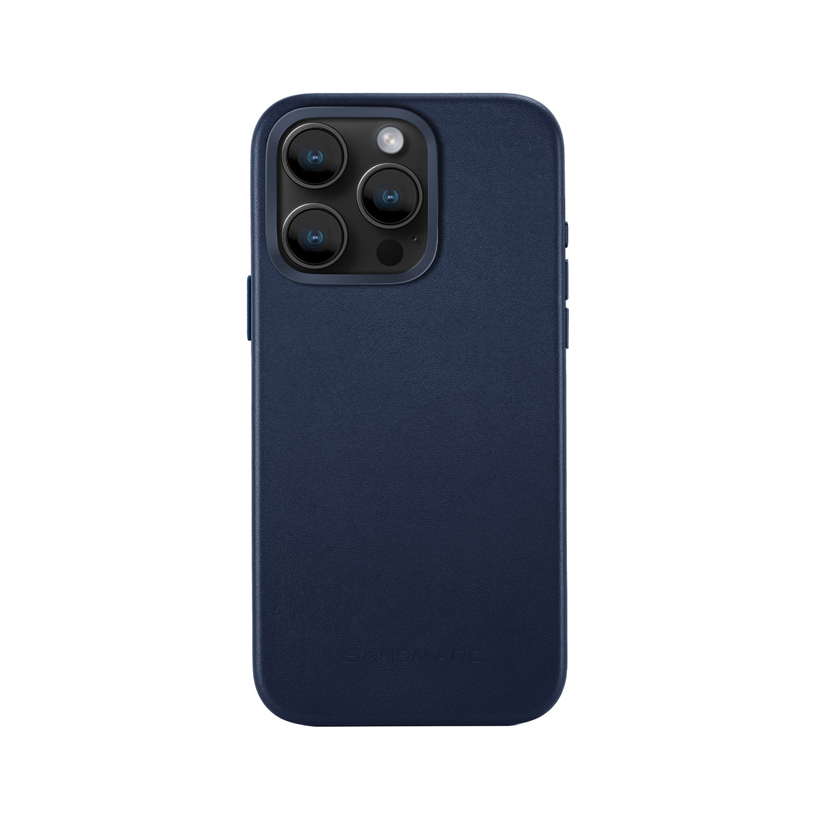 iPhone 14 Pro Minimal Leather Case | Navy (works with MagSafe) - SANDMARC 