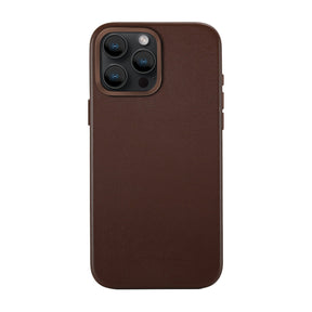 iPhone 14 Pro Max Minimal Leather Case | Brown (works with MagSafe) - SANDMARC 
