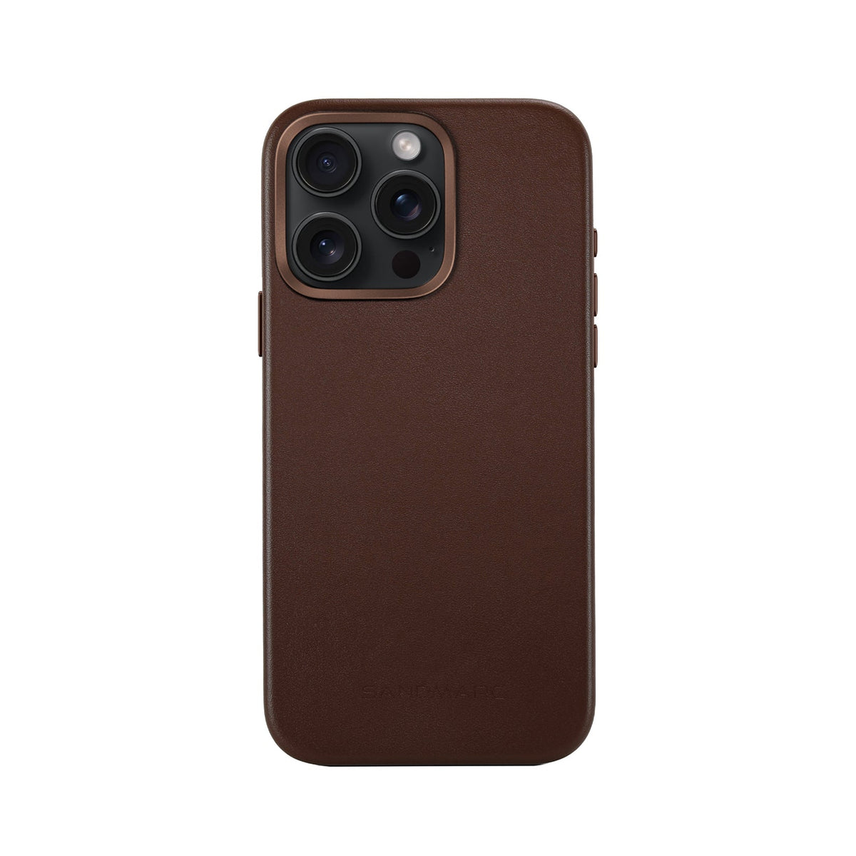 iPhone 15 Pro Minimal Leather Case | Brown (works with MagSafe) - SANDMARCED