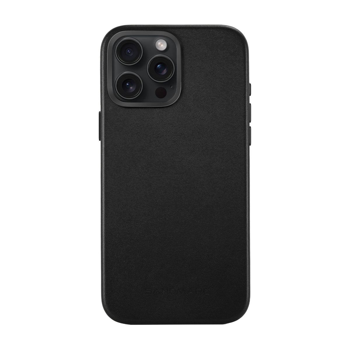 iPhone 15 Pro Max Minimal Leather Case | Black (MagSafe Compatible) - SANDMARCED