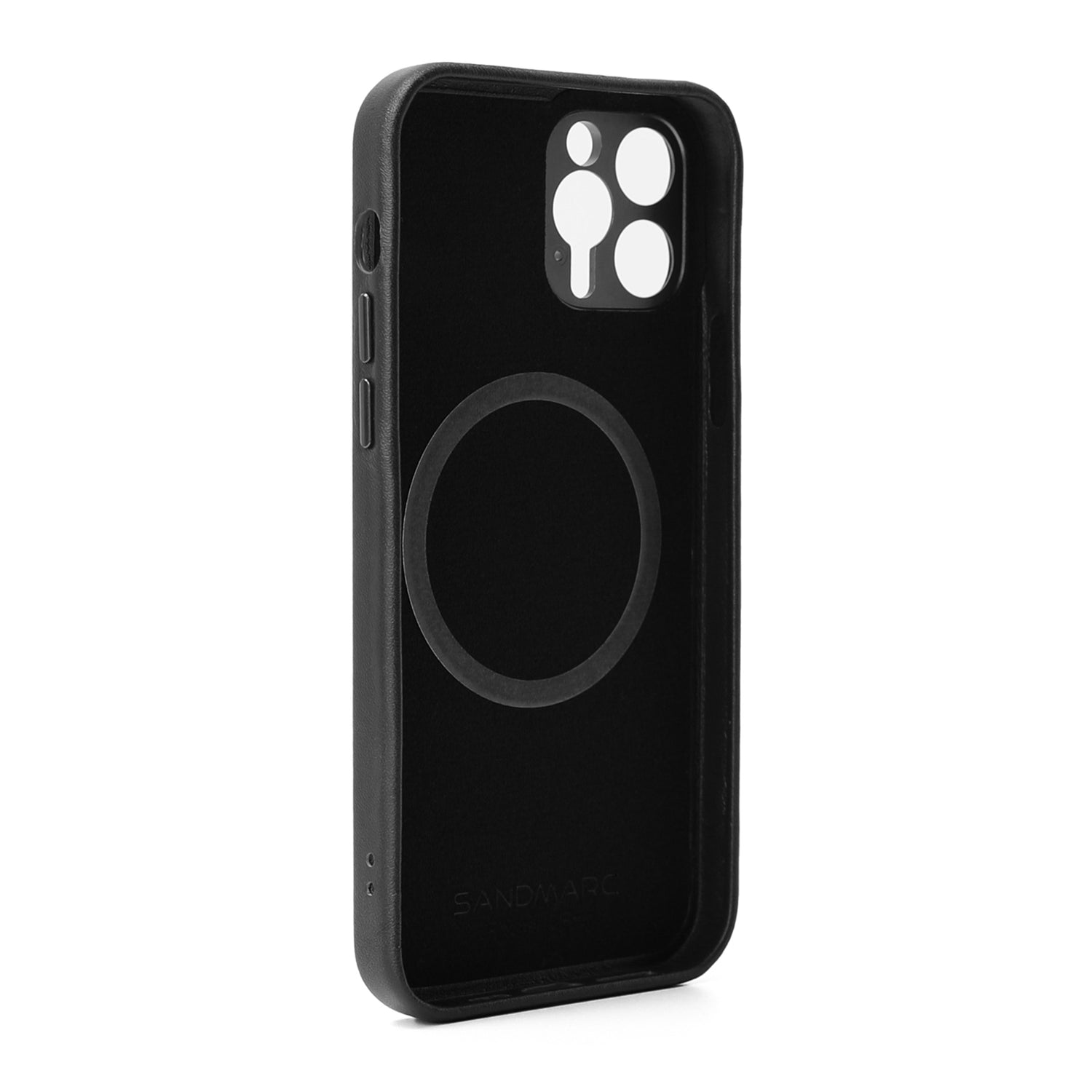 iPhone 12 Pro Max Leather Case Enabled) Black SANDMARC