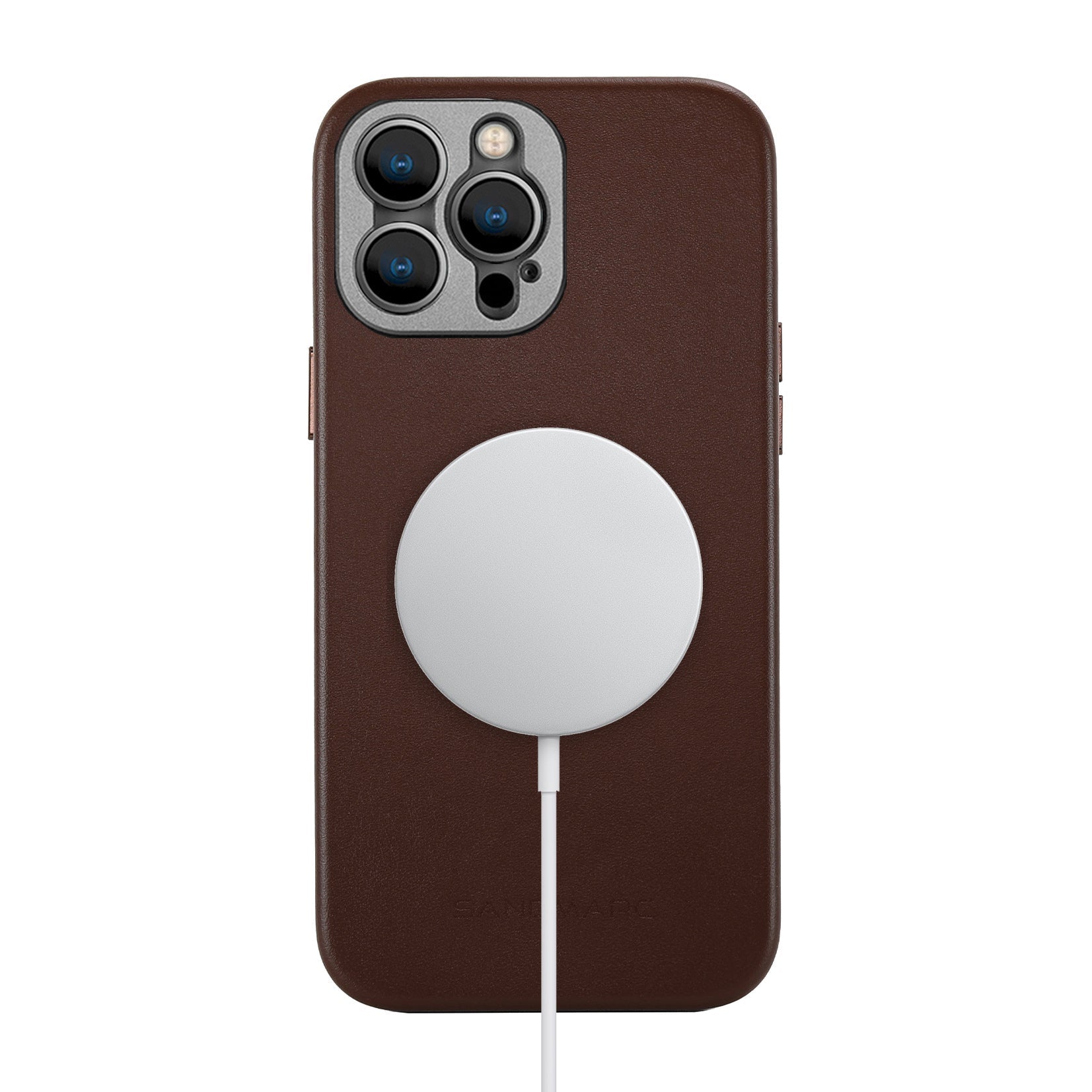 iPhone 14 Pro Leather Case - Brown - MagSafe Compatible - SANDMARC